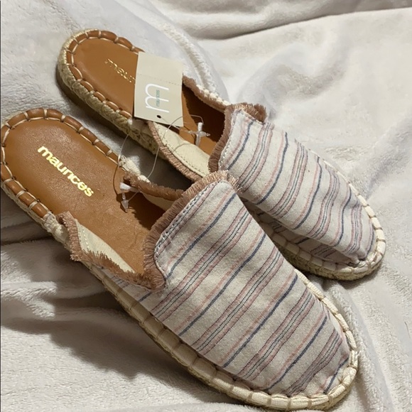 Maurices Boho Striped Slip On Slides Fringe Size 7 - Picture 4 of 11